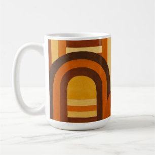 Arches and Sunspots Retro MCM Geometric Design Coffee Mug