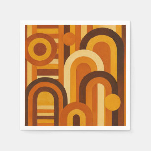 Arches and Sunspots Retro MCM Geometric Design Napkin