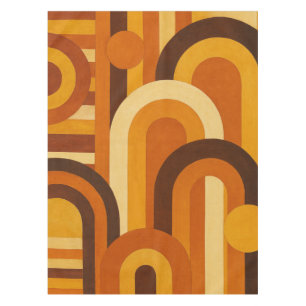 Arches and Sunspots Retro MCM Geometric Design Tablecloth