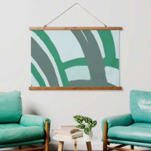 Arches in Green and Grey Hanging Tapestry