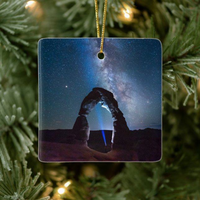 Arches National Park at night MOAB Ceramic Ornament (Tree)