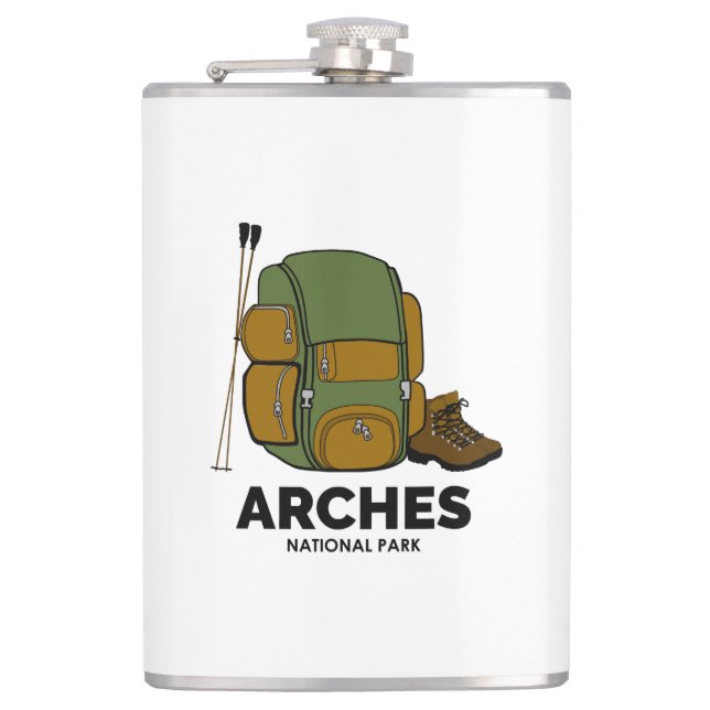 Arches National Park Backpack Hip Flask (Front)