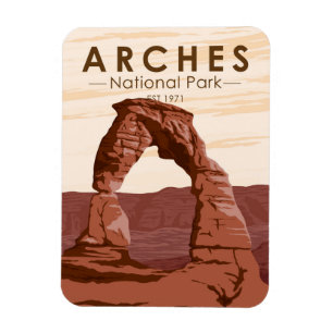 Arches National Park Delicate Arch Vintage Magnet