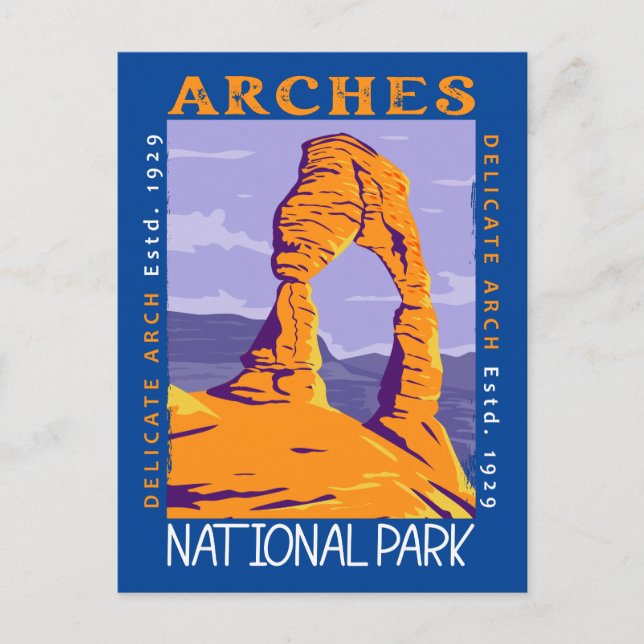 Arches National Park Delicate Arch Vintage Postcard (Front)