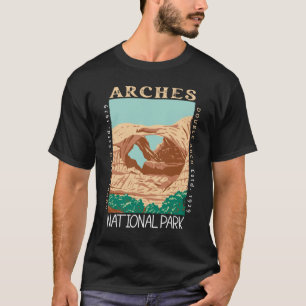 Arches National Park Double Arch Retro Distressed T-Shirt