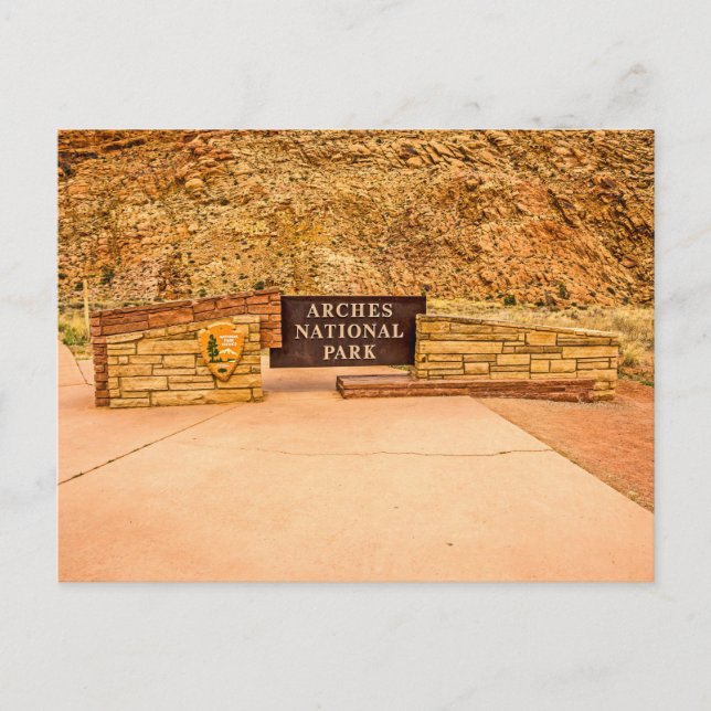 Arches National Park Entrance Sign Postcard (Front)