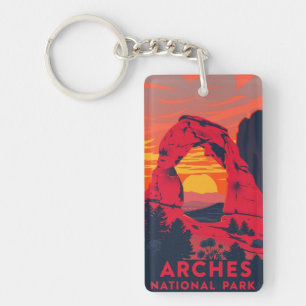 Arches National Park Hiking Adventure Gear Keychain