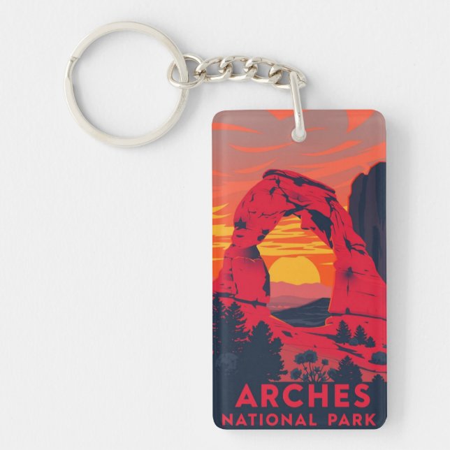 Arches National Park Hiking Adventure Gear Keychain (Front)