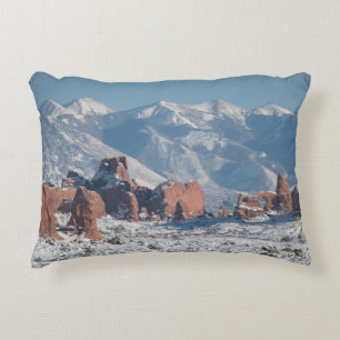 Arches National Park in Winter Accent Pillow