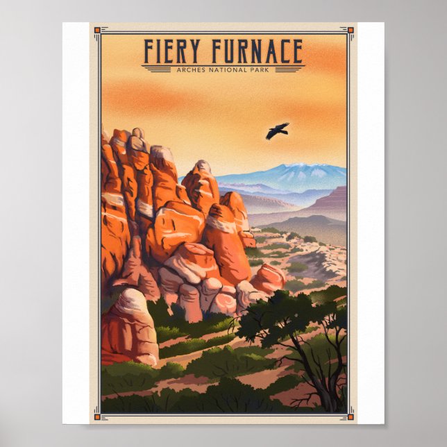 Arches National Park Litho Artwork Poster (Front)