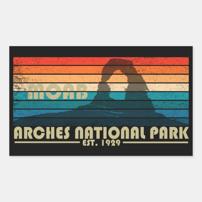 Arches National park Moab Utah vintage art Sticker (Front)