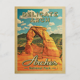 Arches National Park Postcard Retro Delicate Arch