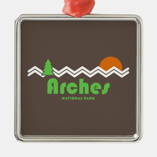 Arches National Park Retro Metal Ornament (Front)