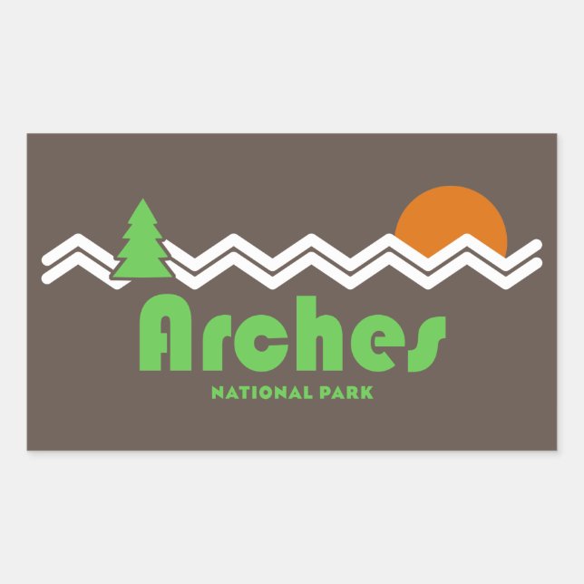Arches National Park Retro Sticker (Front)