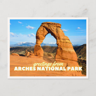Arches National Park Retro Vintage USA Travel Postcard