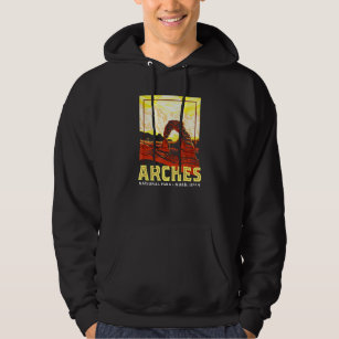 Arches National Park Retro Wpa Style Vintage Graph Hoodie