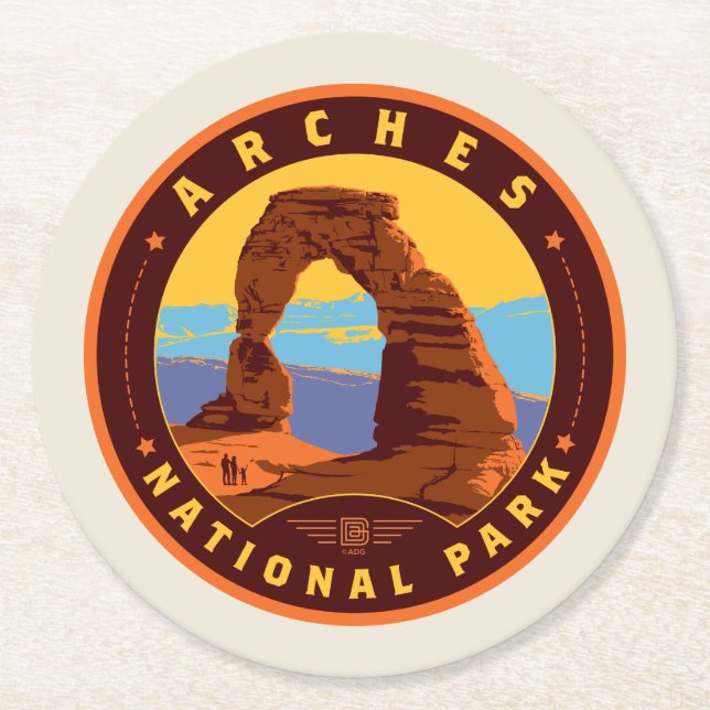 Arches National Park Round Paper Coaster (Front)