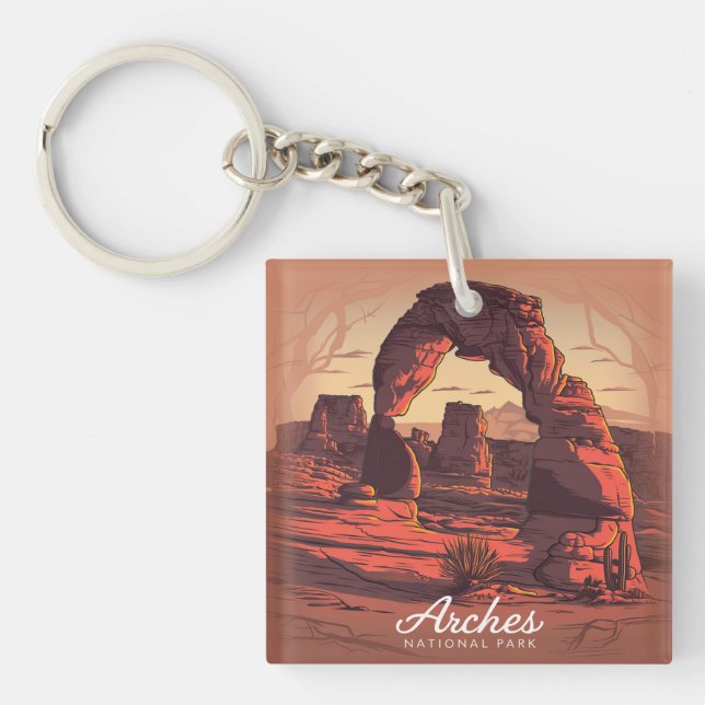Arches National Park Sandstone Keychain (Front)