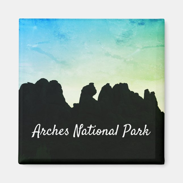 Arches National Park Silhouette Magnet (Front)