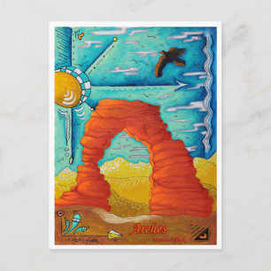 Arches National Park Travel Art Postcard
