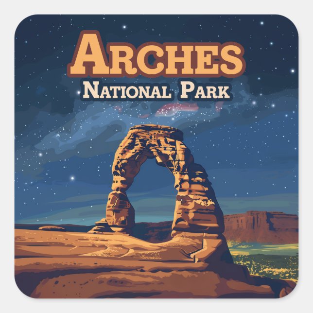 Arches National Park Utah Delicate Arch Moab Square Sticker (Front)