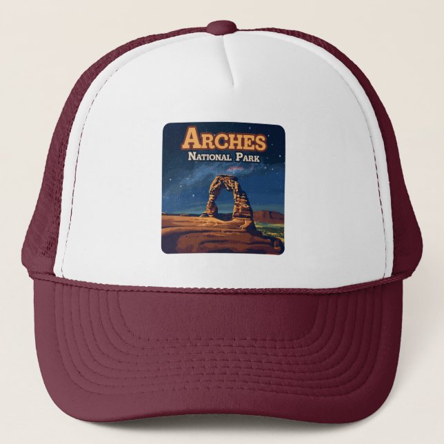 Arches National Park Utah Delicate Arch Moab Trucker Hat (Front)
