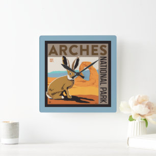 Arches National Park, Utah   Jackrabbit Square Wall Clock