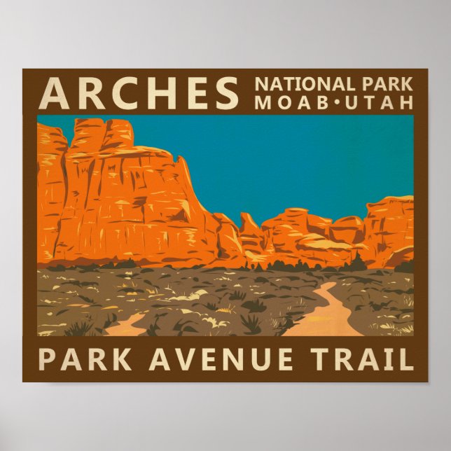 Arches National Park Utah Park Avenue Trail 2  Poster (Front)