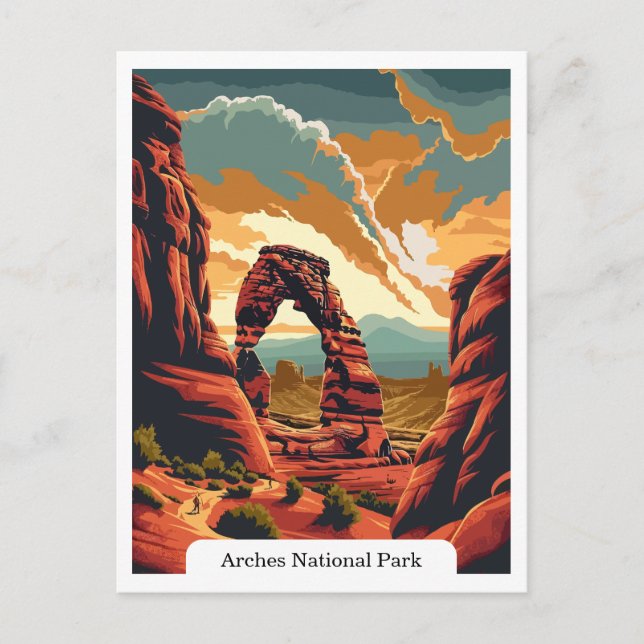 Arches National Park, Utah Travel Vintage Postcard (Front)