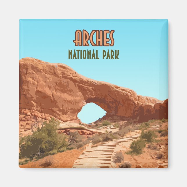 Arches National Park Utah Vintage Magnet (Front)