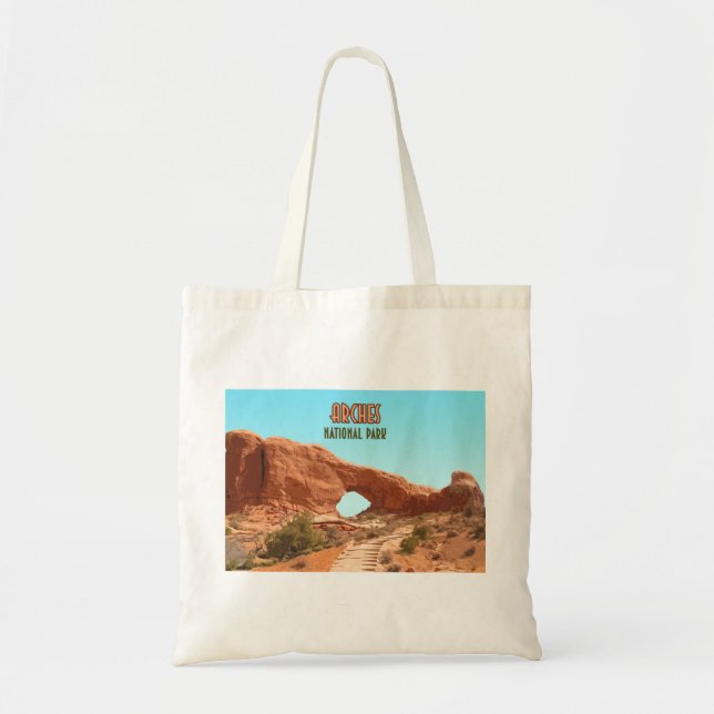 Arches National Park Utah Vintage Tote Bag (Front)