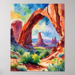 Arches National Park Utah Watercolor Poster
