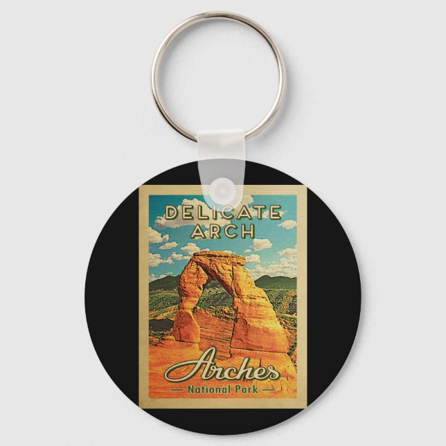 Arches National Park - Vintage Delicate Arch Keychain (Front)