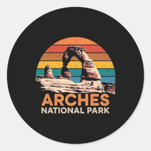 Arches National Park Vintage Utah Vintage National Classic Round Sticker
