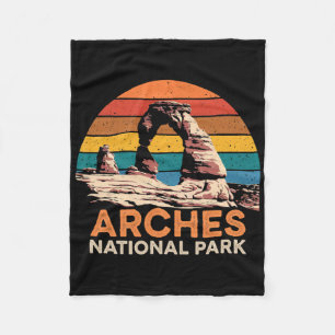 Arches National Park Vintage Utah Vintage National Fleece Blanket