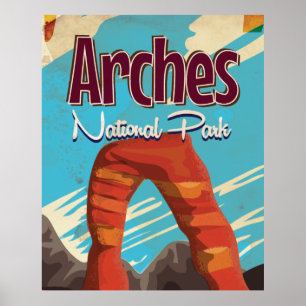 Arches National Park Vintage vacation Poster