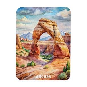 Arches National Park Watercolor Painting  Magnet