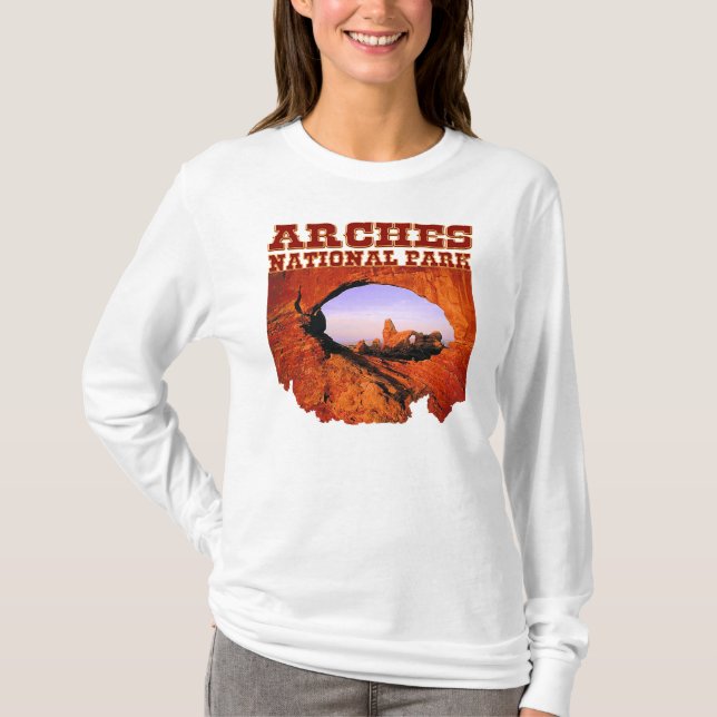 Arches National Park Women's Long Sleeve Tee Shirt (Front)
