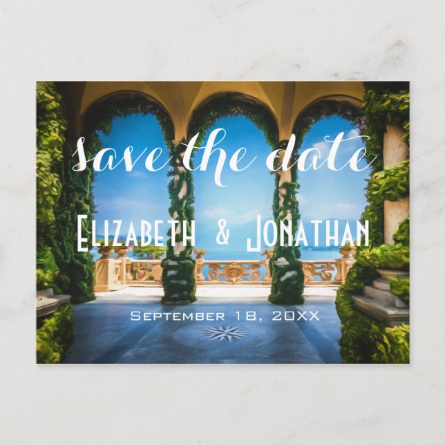 Arches of Italy Elegant Save The Date ZZ Announcement Postcard (Front)