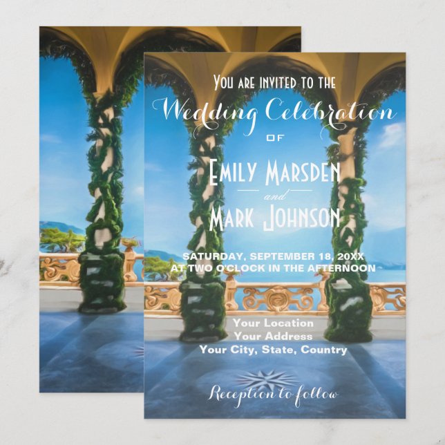 Arches of Italy Elegant Wedding Invitation (Front/Back)