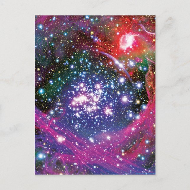 Arches Star Cluster Colourful Artist Impression Postcard (Front)