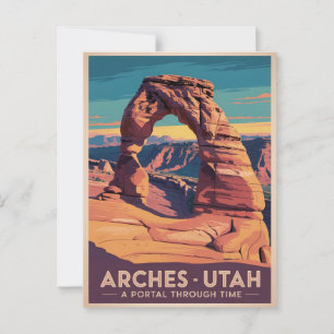 Arches Utah – Vintage Travel Poster Postcard
