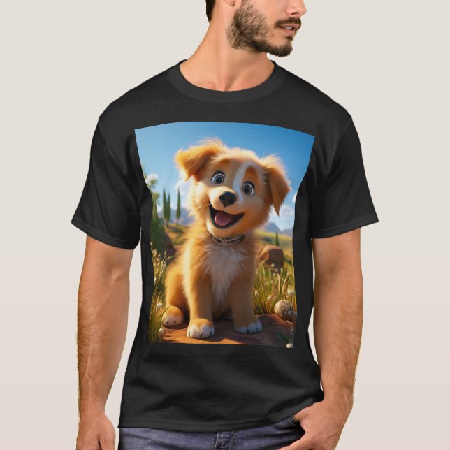 Archie - Yellow Lab Retriever Puppy T-Shirt (Front)