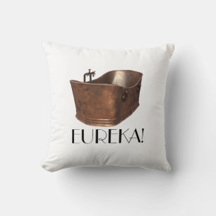 Archimedes Bathtub Throw Pillow