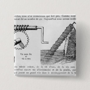 Archimedes screw 2 inch square button