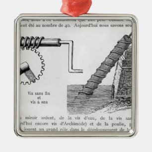 Archimedes screw metal ornament