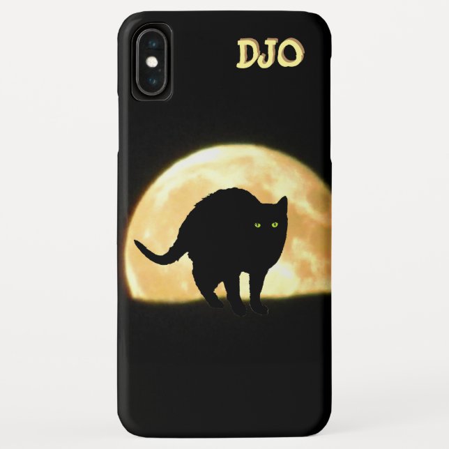 Arching Black Cat and Rising Moon Case-Mate iPhone Case (Back)