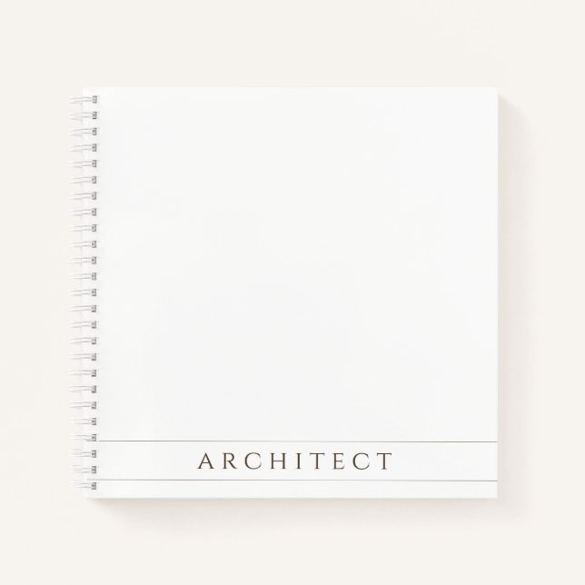 ARCHITECT 8.5" Square Spiral Notebook / Sepia (Front)