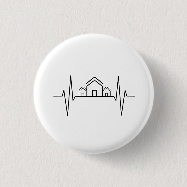 Architect - Architect Heartbeat Houses 1 Inch Round Button (Front)