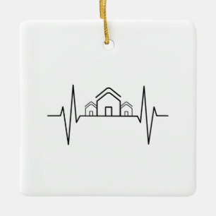 Architect - Architect Heartbeat Houses Ceramic Ornament